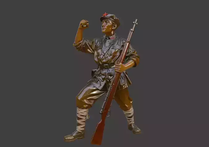 Military sculpture warrior  military battle war hero  soldier 3D print model