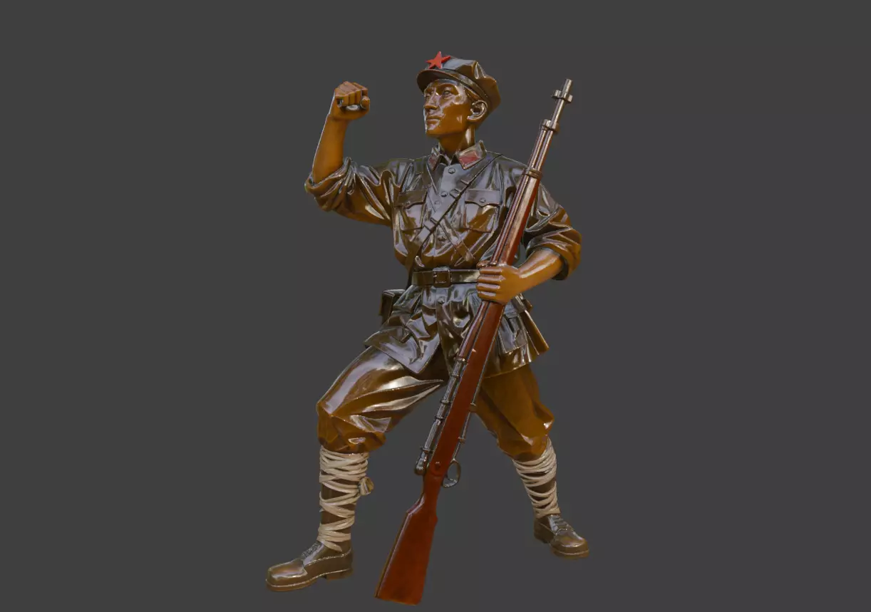 Military sculpture warrior  military battle war hero  soldier 3D print model_0