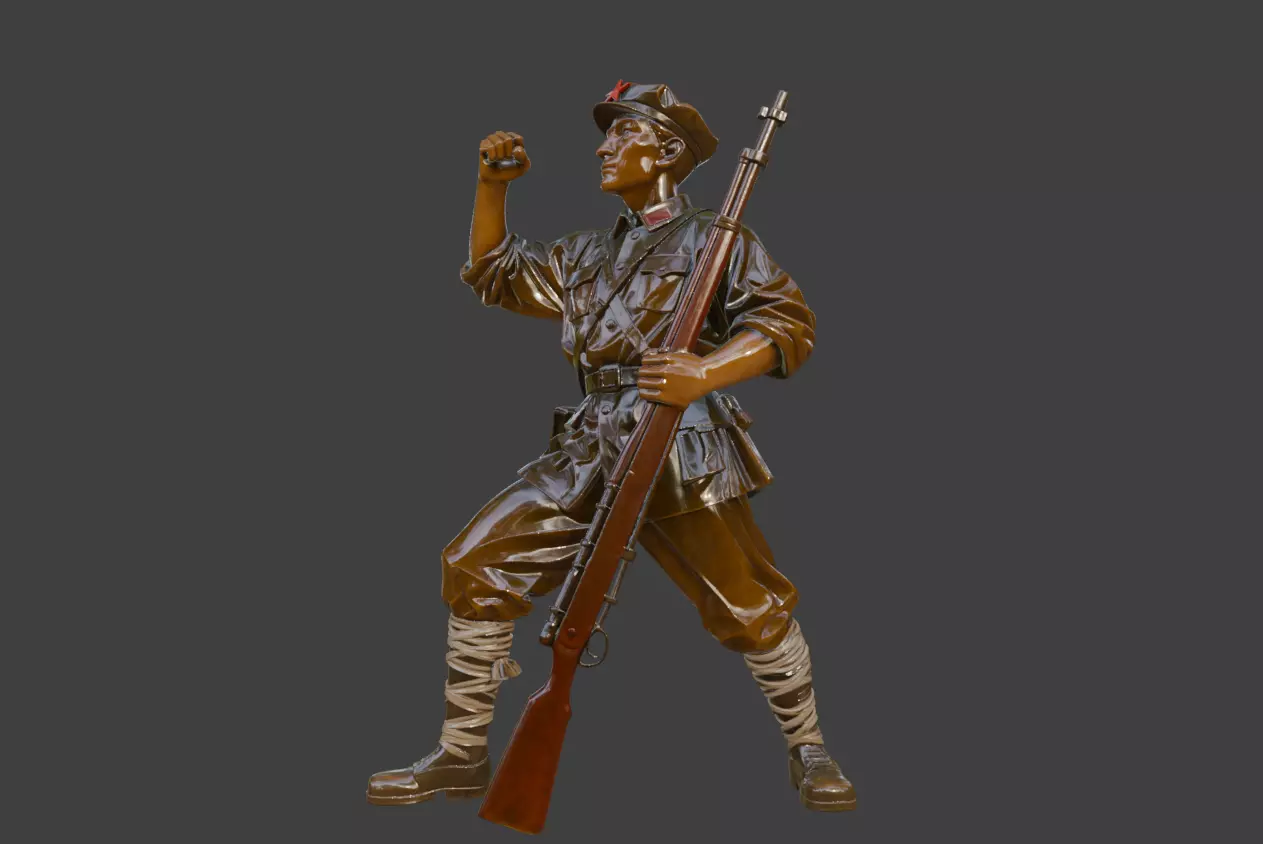 Military sculpture warrior  military battle war hero  soldier 3D print model_4
