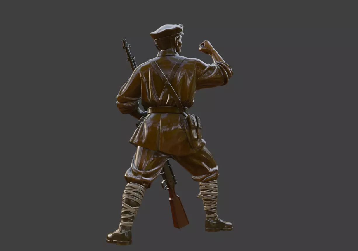 Military sculpture warrior  military battle war hero  soldier 3D print model_5