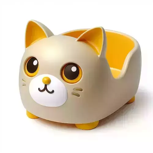 Cat Decor Pot 3D Model
