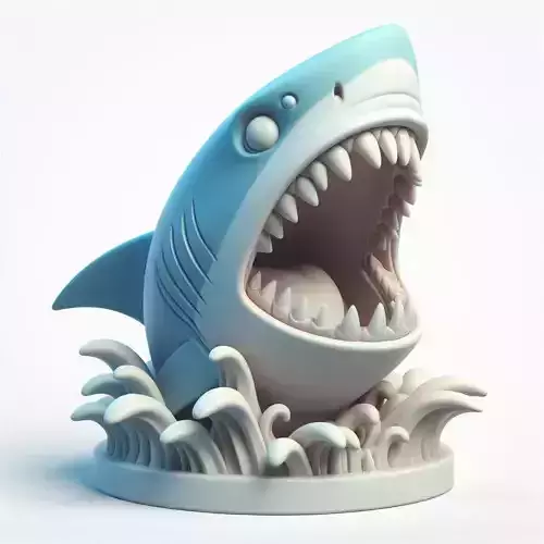 Shark Open Mouth Table Decor 3D