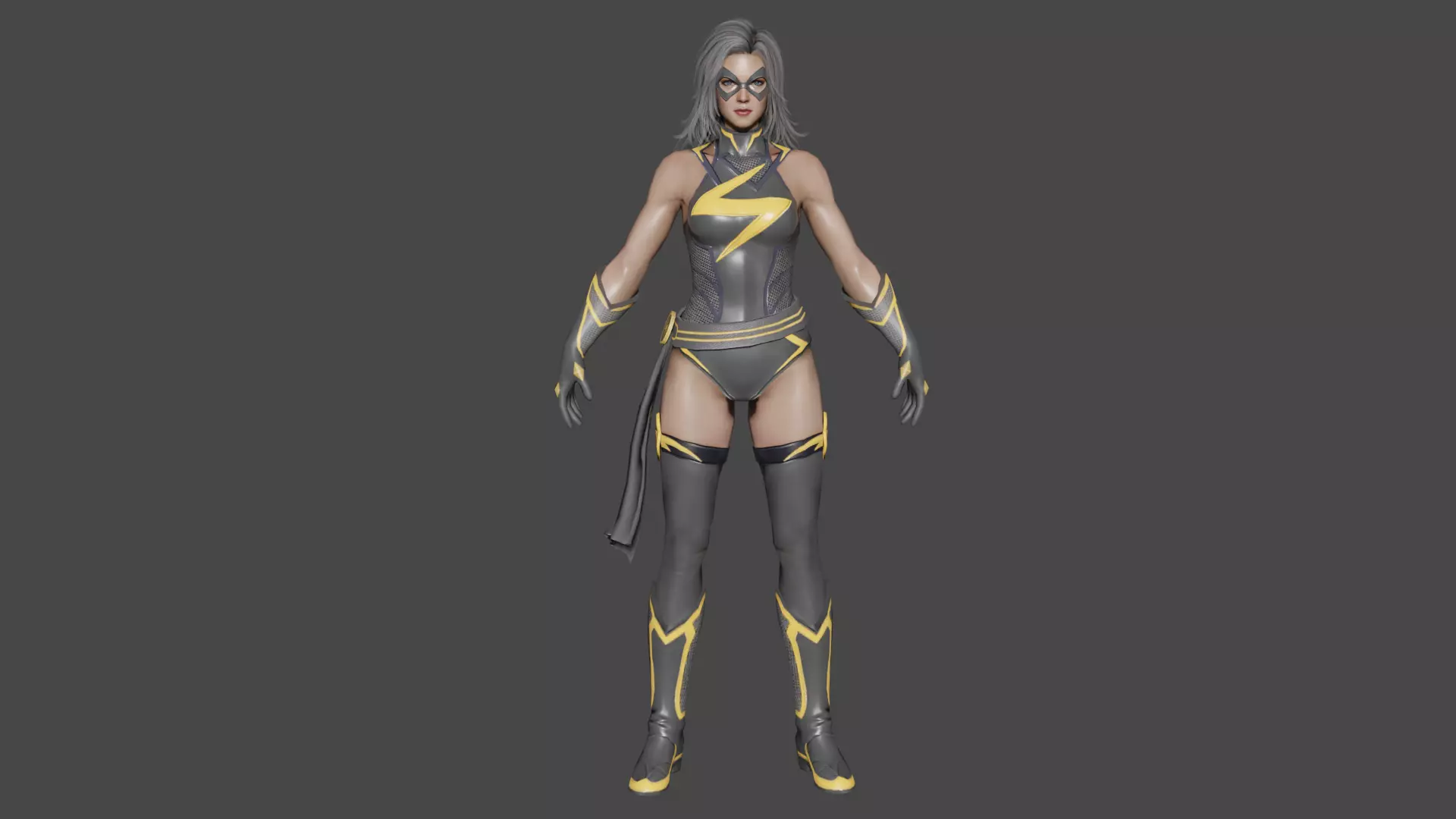 Ms Marvel Low-poly 3D model_0