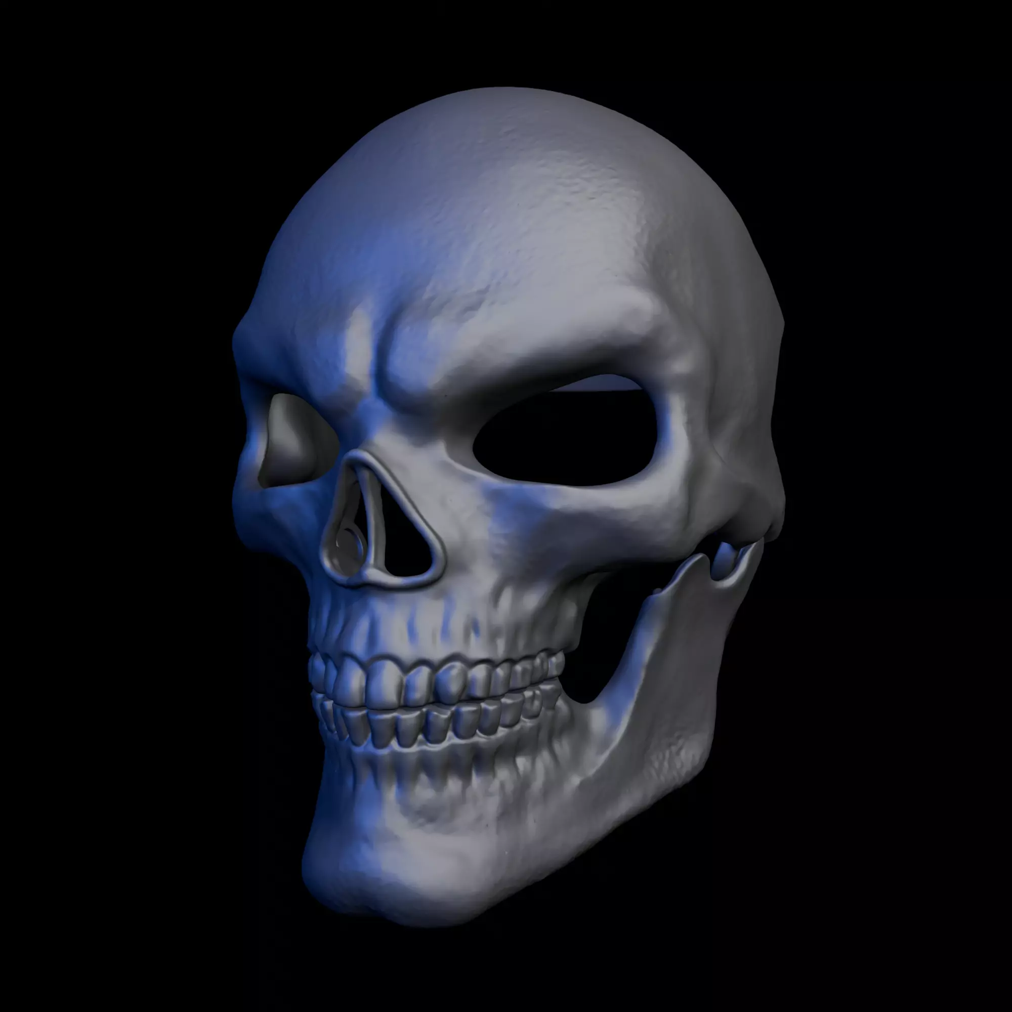 3D Printable Articulated Skull Mask STL Halloween Cosplay Model 3D print model_5