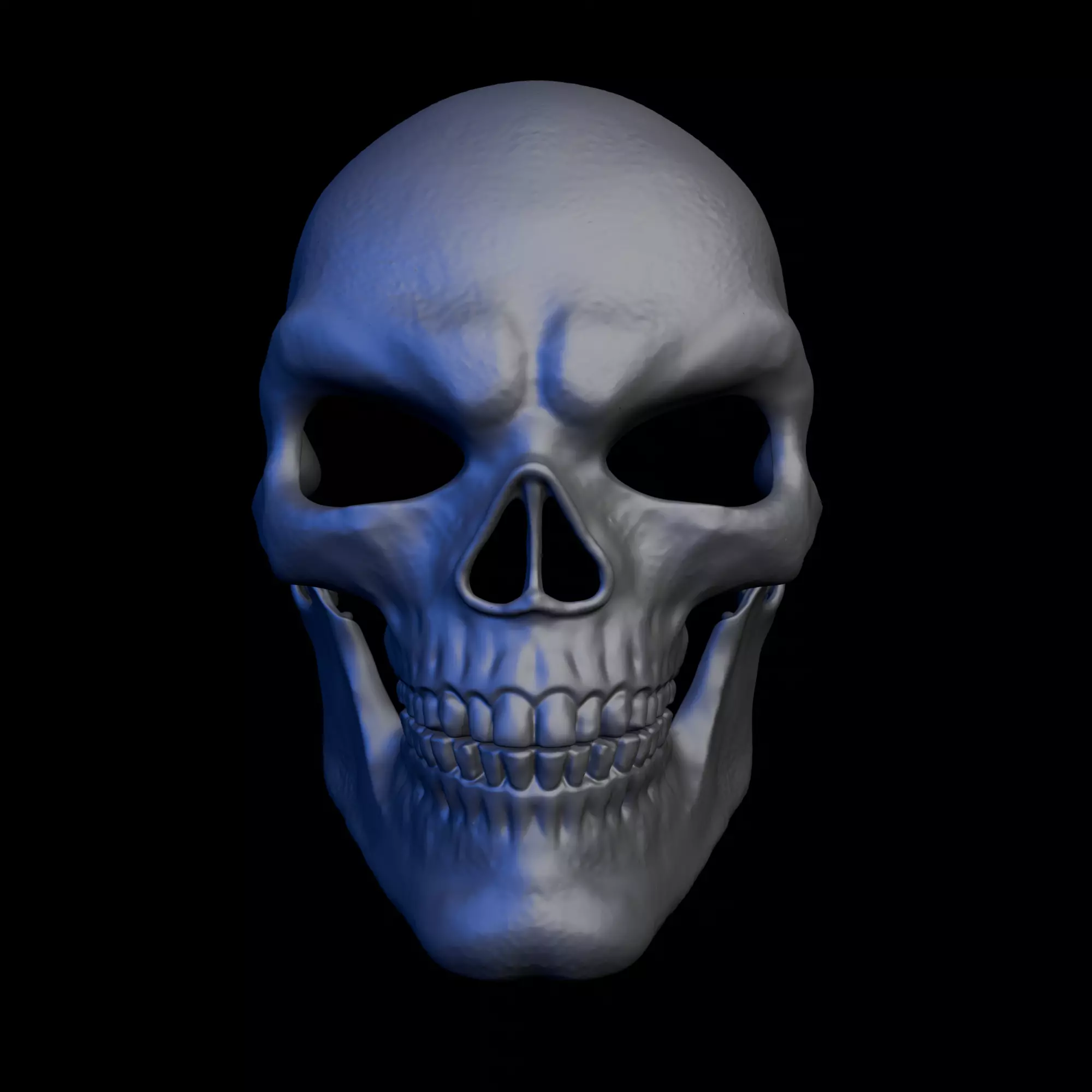 3D Printable Articulated Skull Mask STL Halloween Cosplay Model 3D print model_3