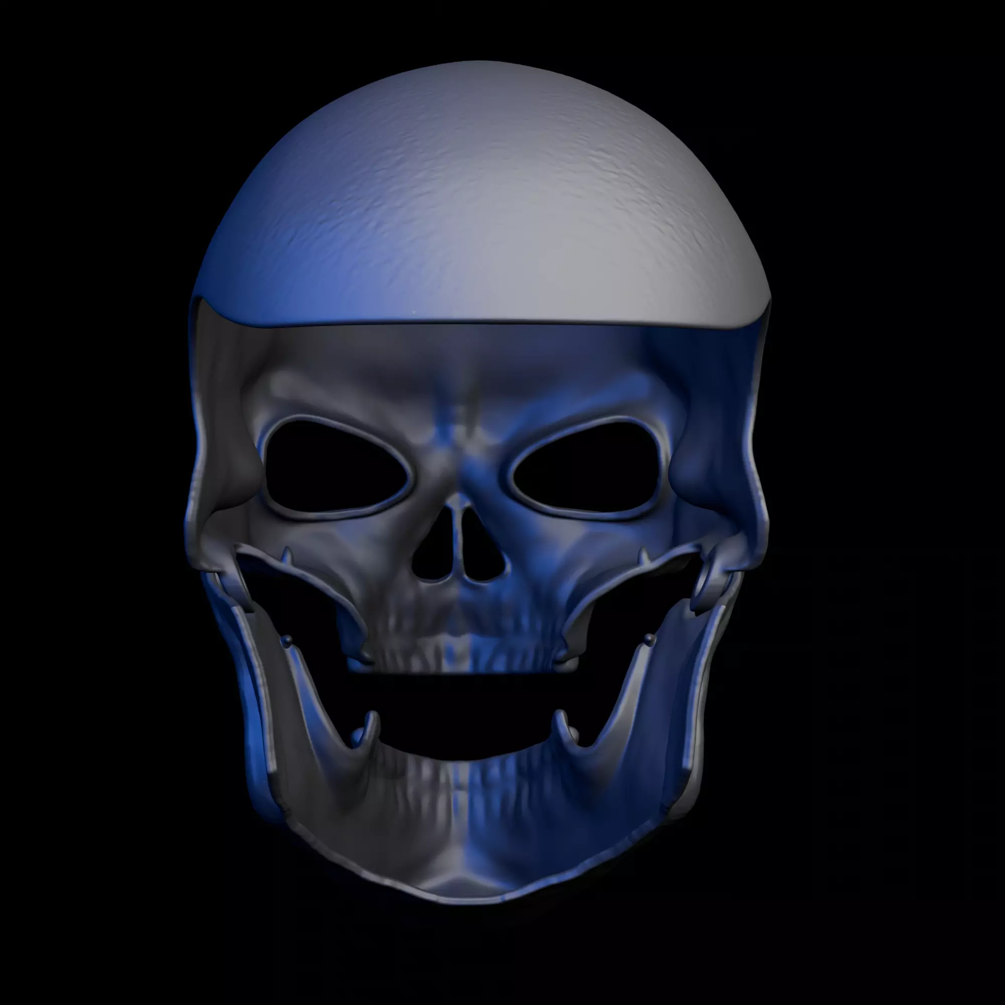 3D Printable Articulated Skull Mask STL Halloween Cosplay Model 3D print model_4