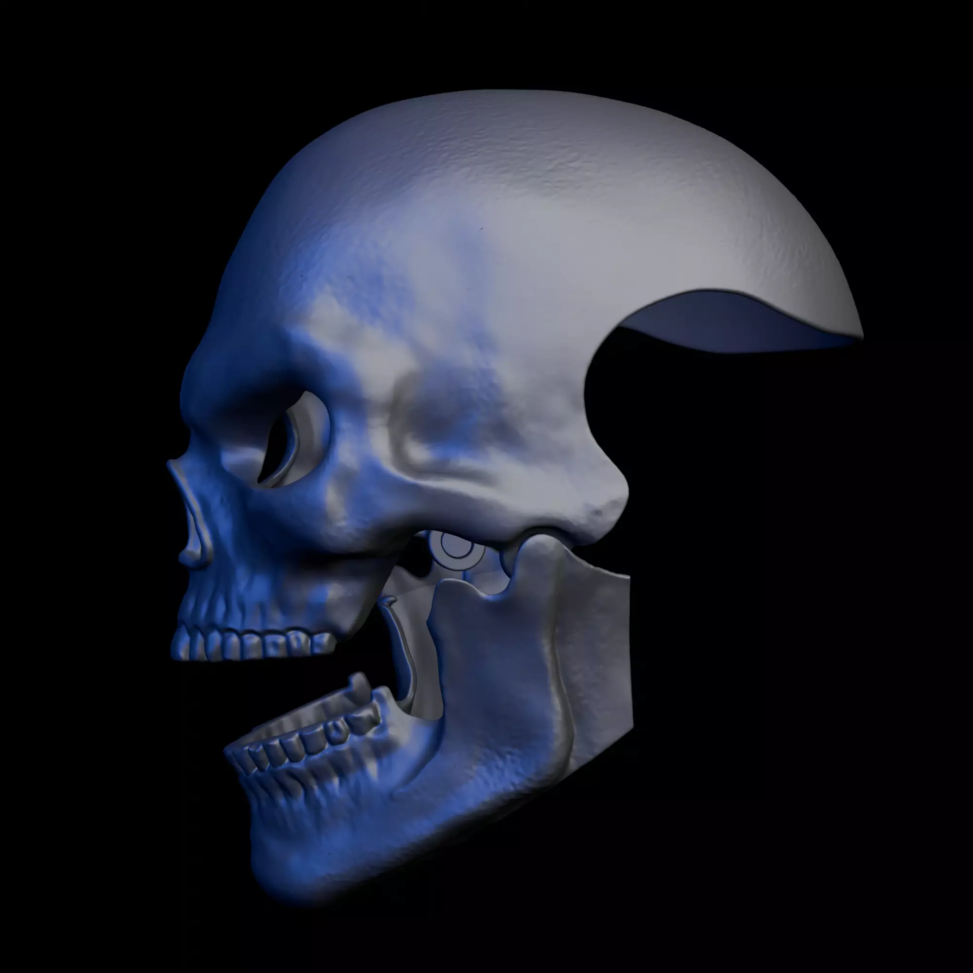 3D Printable Articulated Skull Mask STL Halloween Cosplay Model 3D print model_2