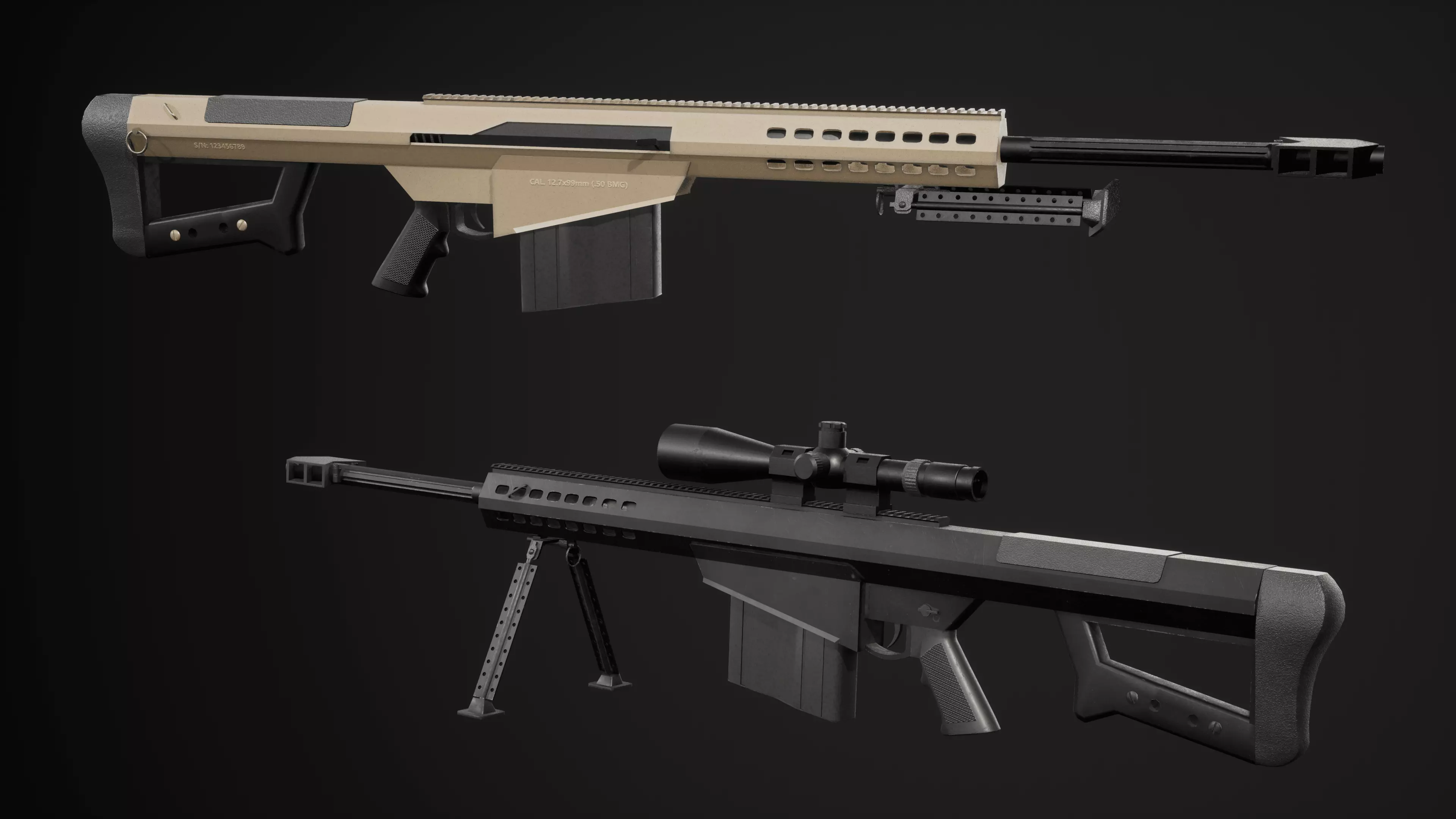 Heavy Weapon Gun Pack  Low-poly 3D model_7