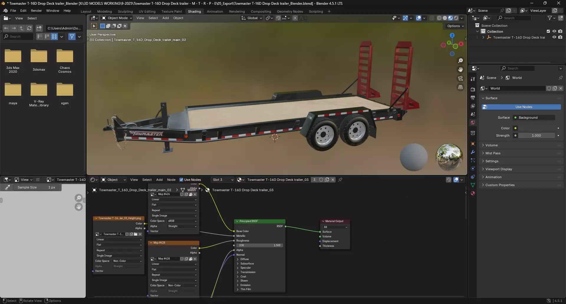 Towmaster T-16D Drop Deck trailer 3D model_10