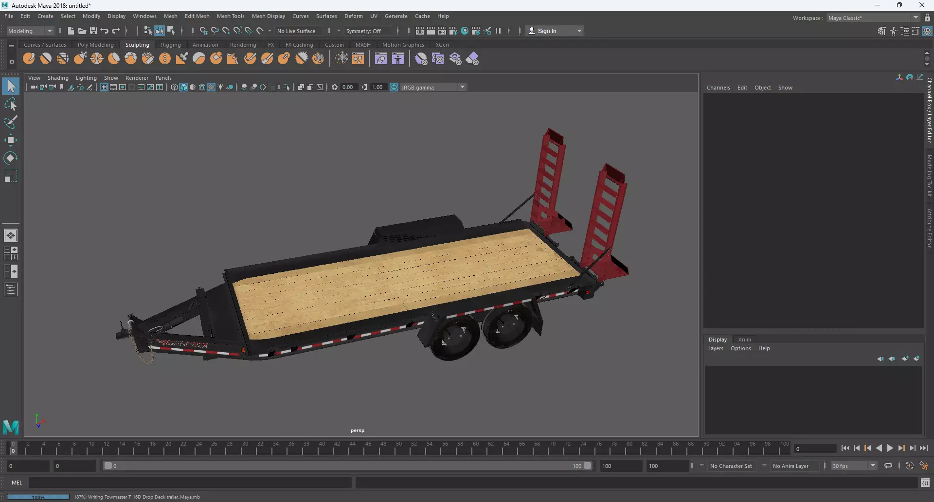 Towmaster T-16D Drop Deck trailer 3D model_9