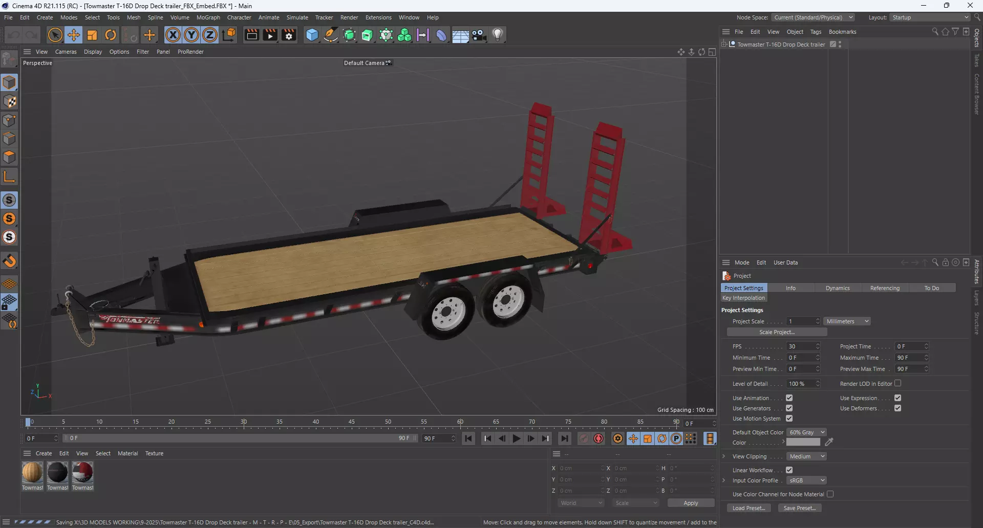 Towmaster T-16D Drop Deck trailer 3D model_11