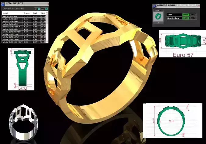 Stl 3dm Ring Industrial Cut-out Chain Link mr0295