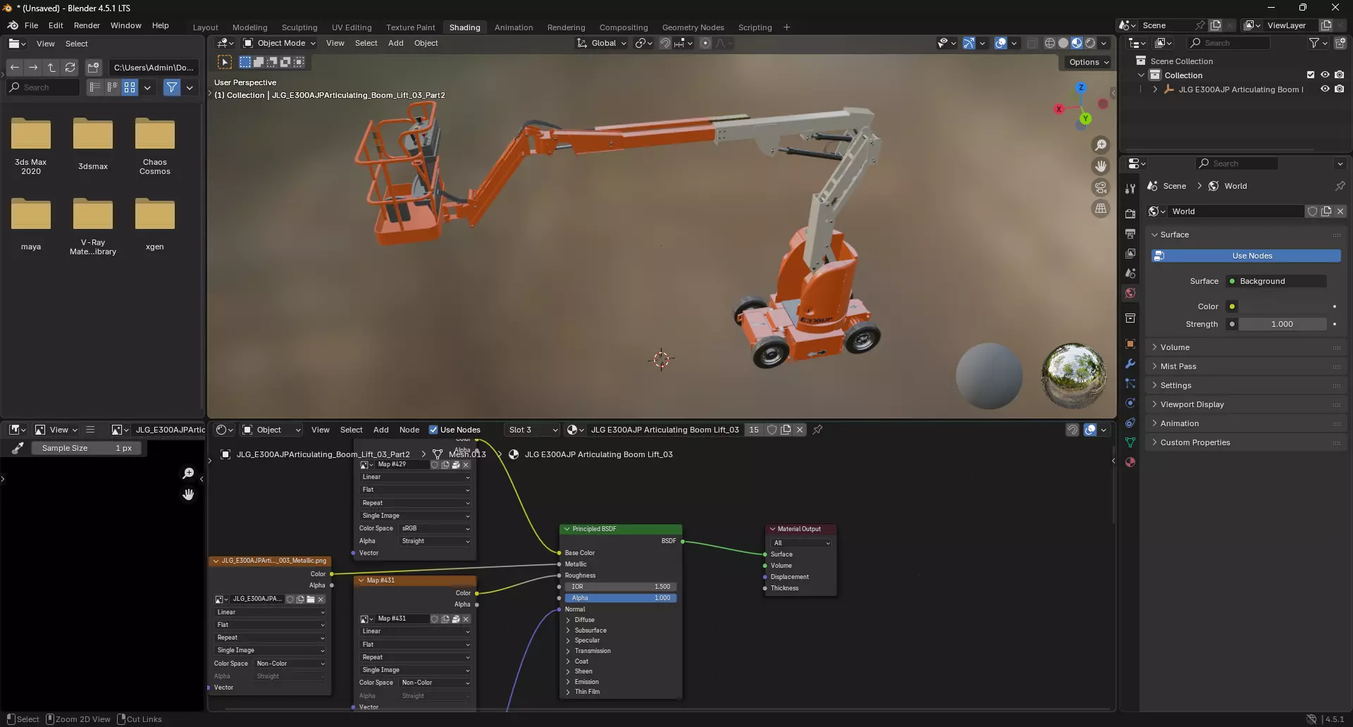 JLG E300AJP Articulating Boom Lift 3D model_12