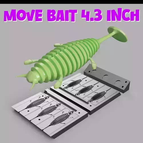 MOLD MOVE BAIT STL STEP FILE FOR CNC AND 3D PRINT