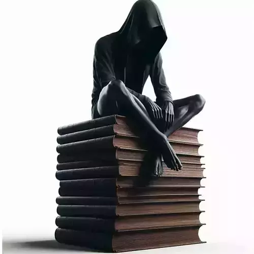 Horror Boy Sitting on Books Creepy Book Nook 3D Printable