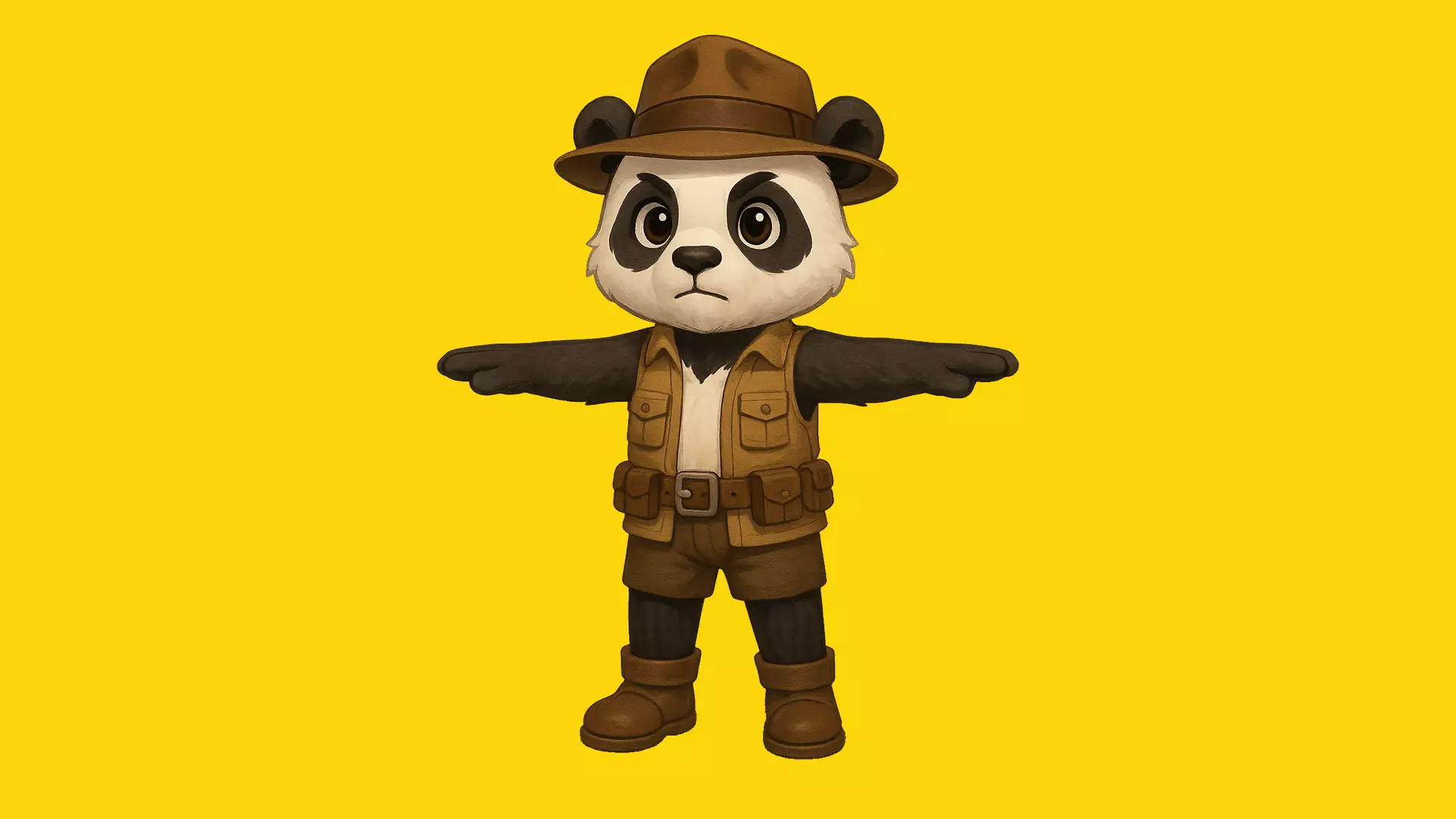 Panda Explorer 3D Character Low-poly 3D model
