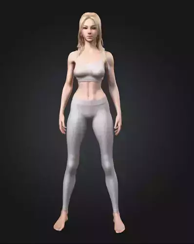 Realistic Slim Female Character Low-poly 3D model Realistic Slim Female Character Low-poly 3D model