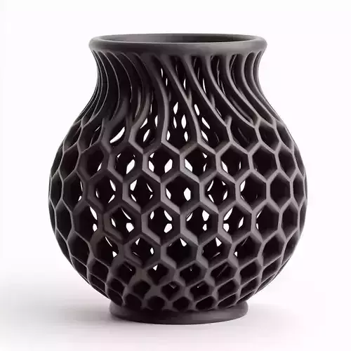 Voronoi Style Pot Holder Vase Modern 3D Printed Showpiece