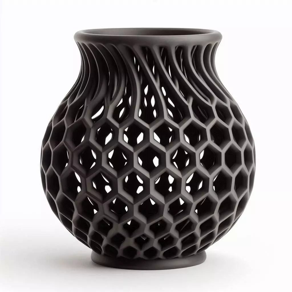 Voronoi Style Pot Holder Vase Modern 3D Printed Showpiece 3D print model_0