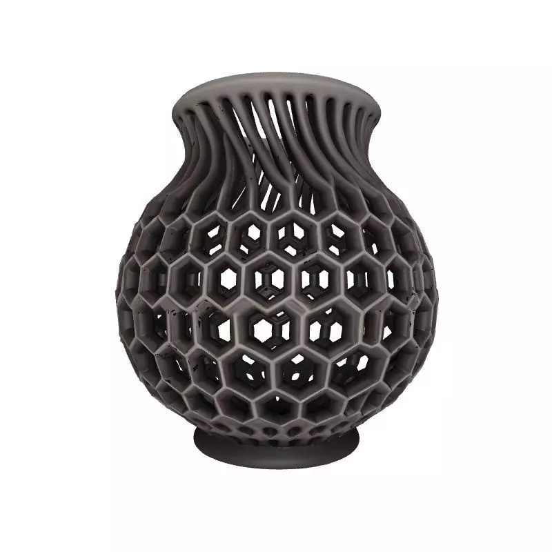 Voronoi Style Pot Holder Vase Modern 3D Printed Showpiece 3D print model_1