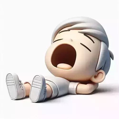 Kid Sleeping with Open Mouth Showpiece Realistic 3D Printable