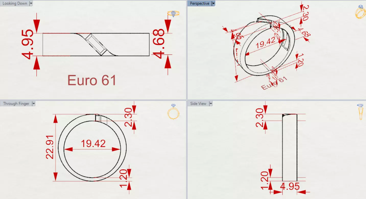  Modern Minimalist stl 3dm Ring model mr0296 3D print model_20