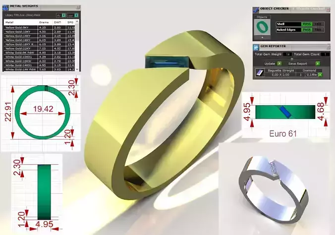  Modern Minimalist stl 3dm Ring model mr0296 3D print model
