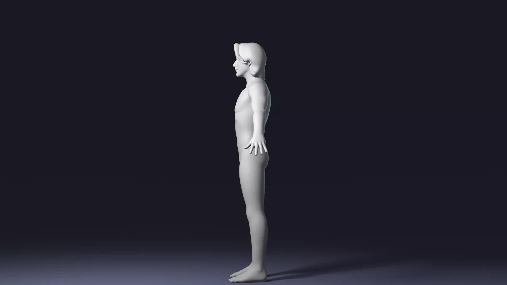 Stylized Human Body Base Mesh IK FK Face Rig Animation Ready Low-poly 3D model_19