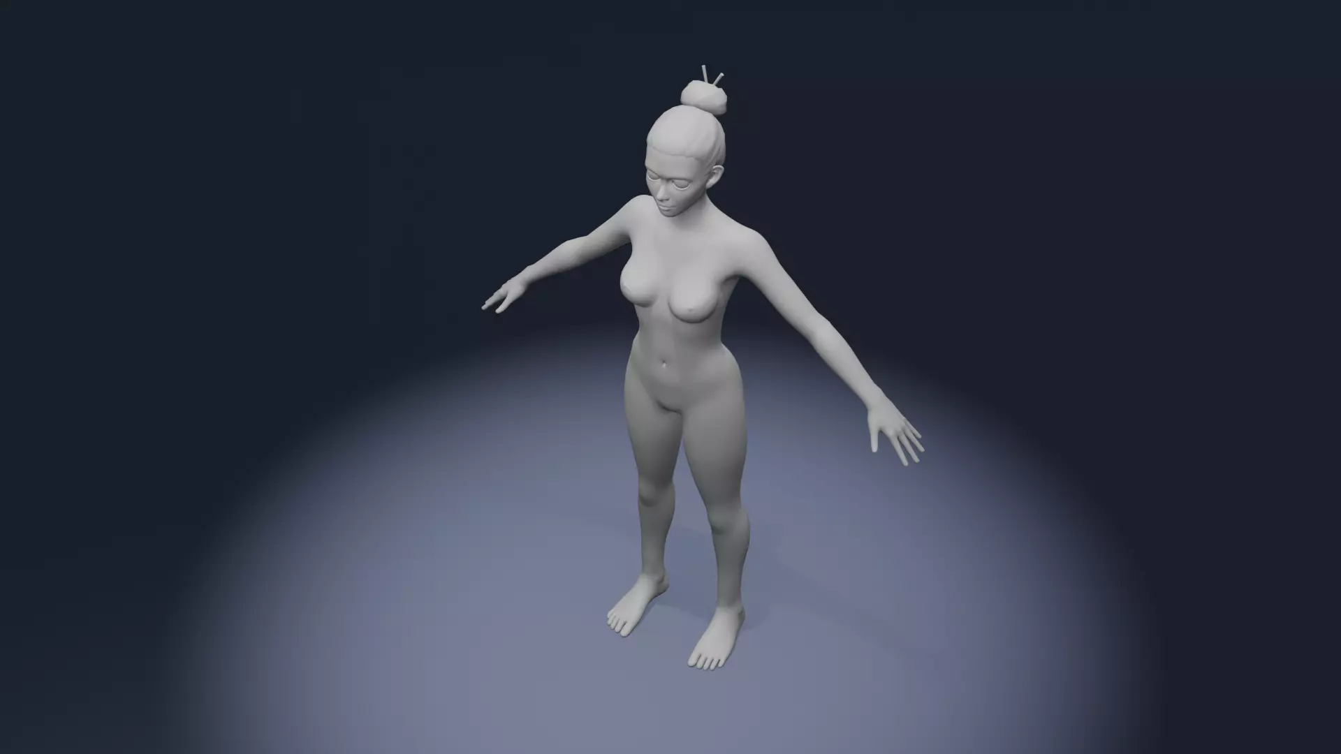 Stylized Human Body Base Mesh IK FK Face Rig Animation Ready Low-poly 3D model_44