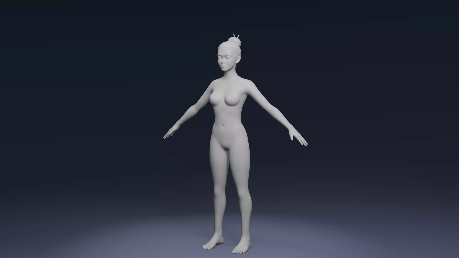 Stylized Human Body Base Mesh IK FK Face Rig Animation Ready Low-poly 3D model_35