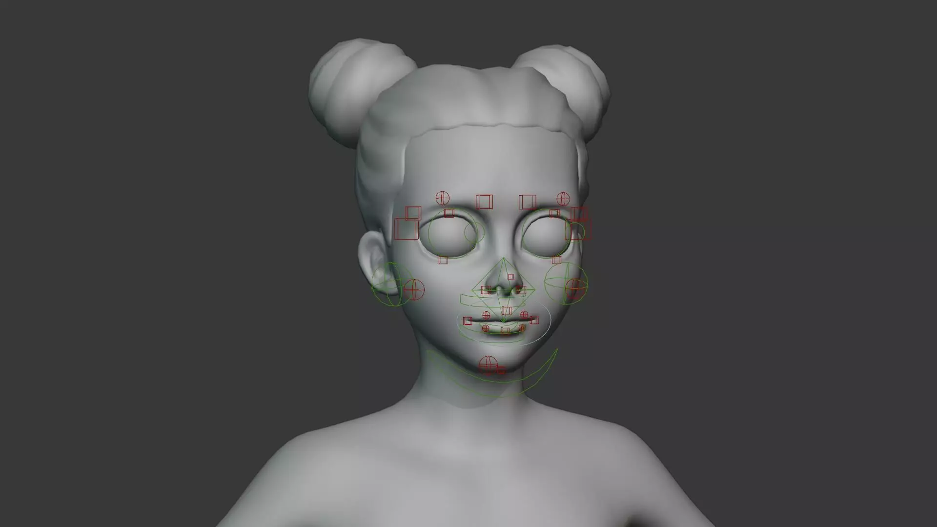 Stylized Human Body Base Mesh IK FK Face Rig Animation Ready Low-poly 3D model_99