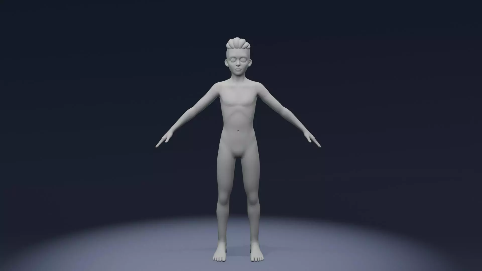 Stylized Human Body Base Mesh IK FK Face Rig Animation Ready Low-poly 3D model_58