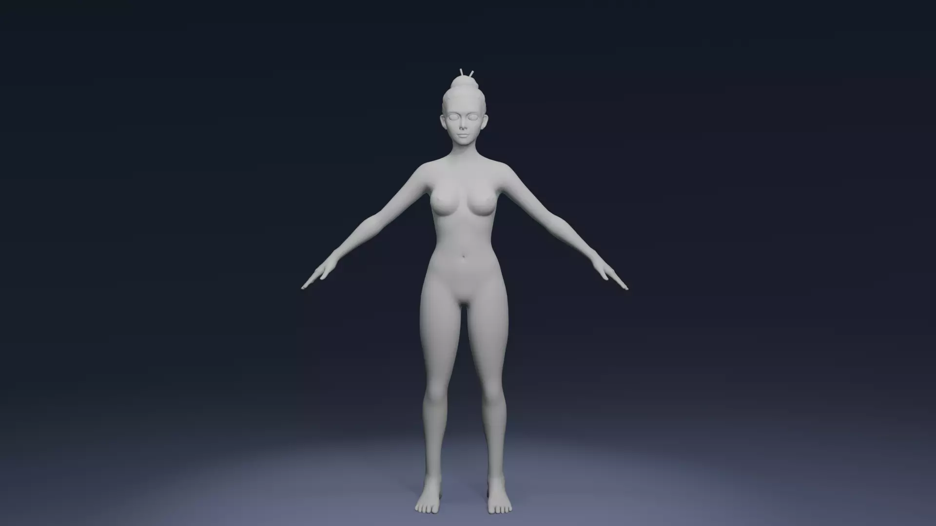 Stylized Human Body Base Mesh IK FK Face Rig Animation Ready Low-poly 3D model_36