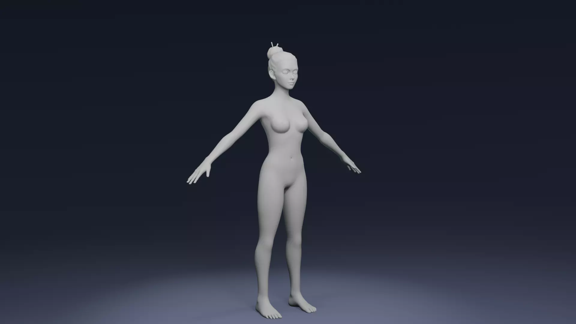Stylized Human Body Base Mesh IK FK Face Rig Animation Ready Low-poly 3D model_37