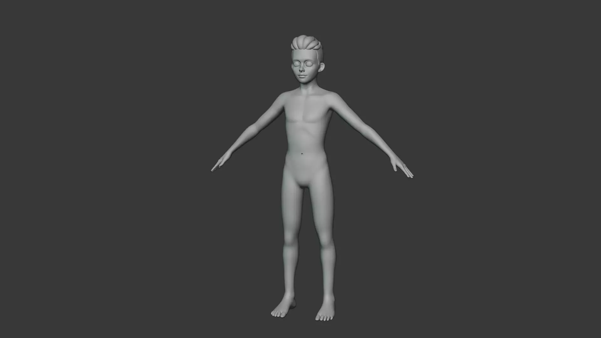 Stylized Human Body Base Mesh IK FK Face Rig Animation Ready Low-poly 3D model_69