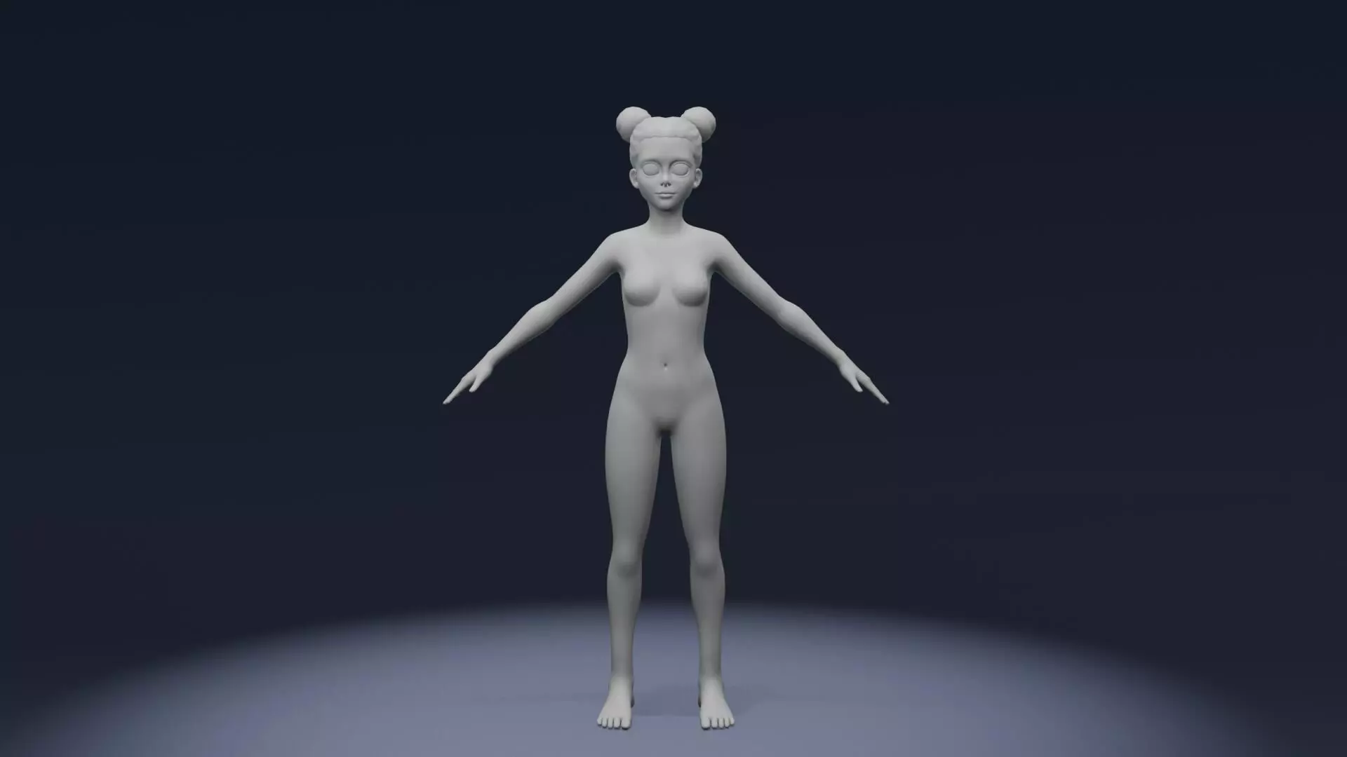 Stylized Human Body Base Mesh IK FK Face Rig Animation Ready Low-poly 3D model_80