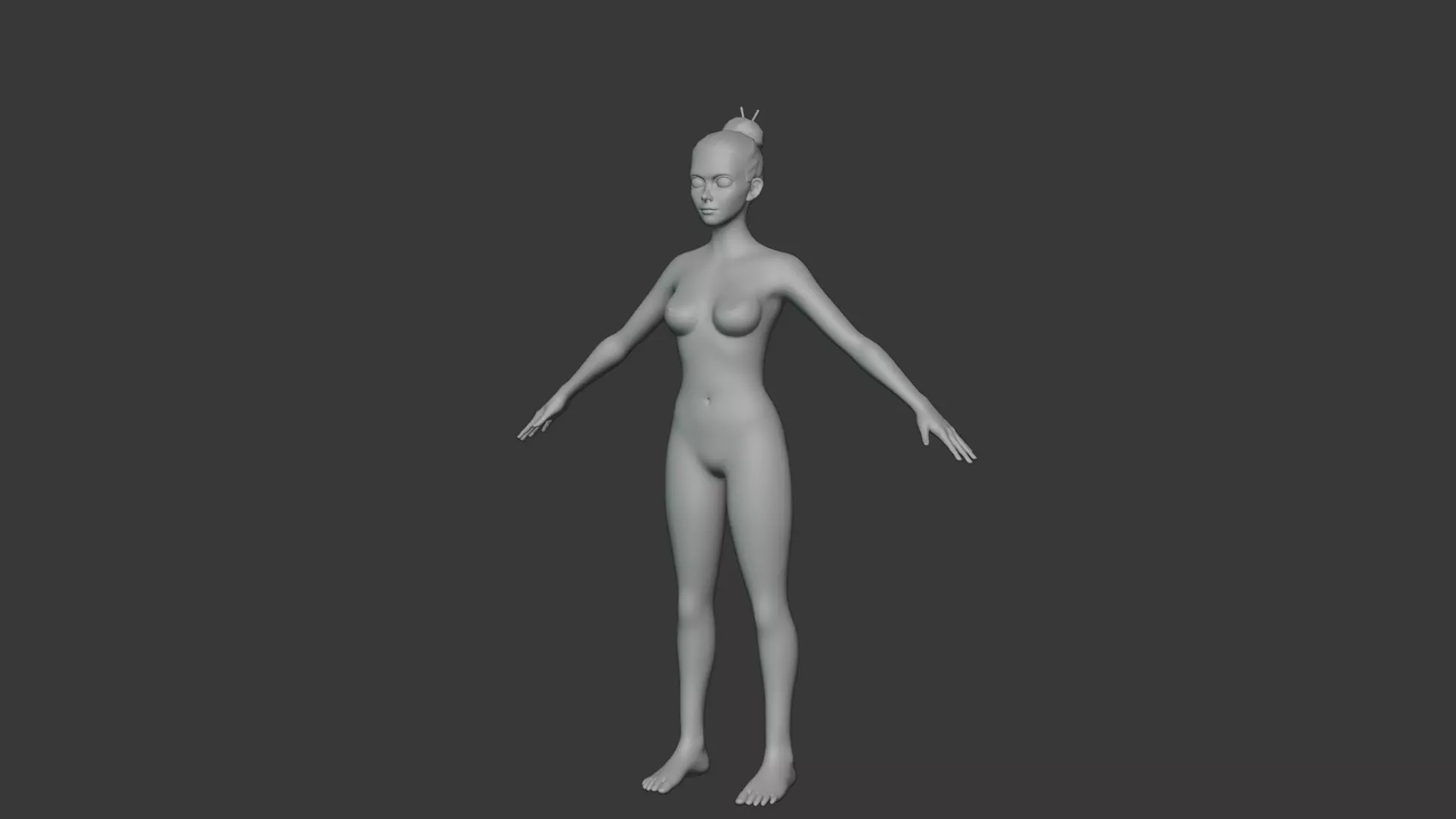 Stylized Human Body Base Mesh IK FK Face Rig Animation Ready Low-poly 3D model_49