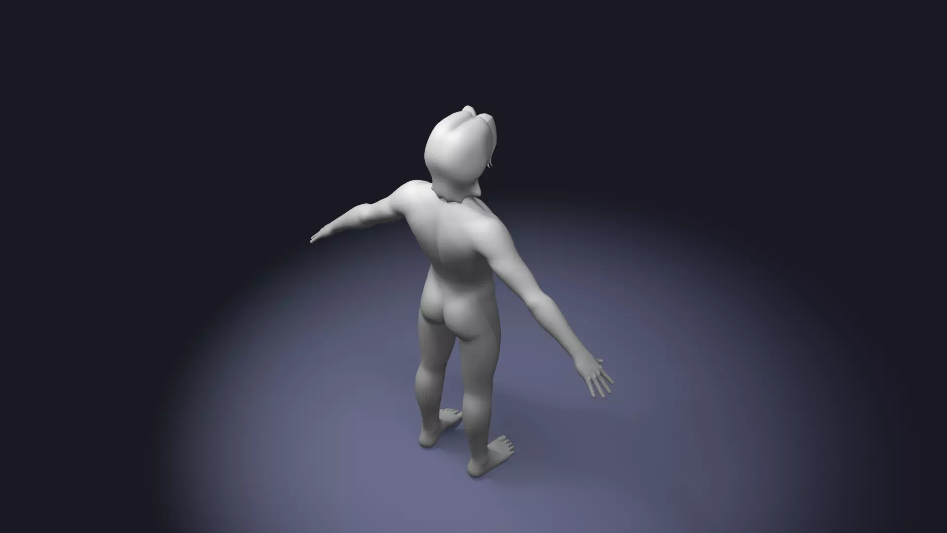 Stylized Human Body Base Mesh IK FK Face Rig Animation Ready Low-poly 3D model_21