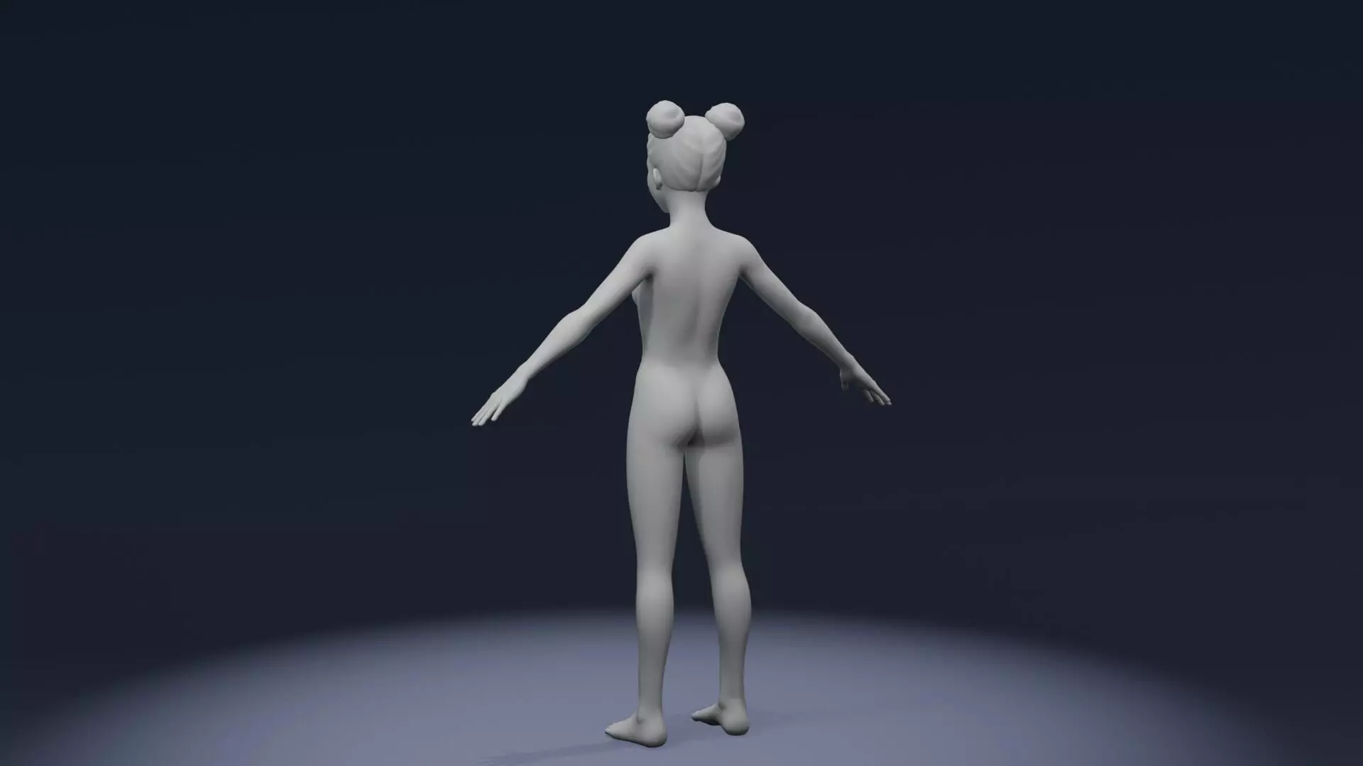Stylized Human Body Base Mesh IK FK Face Rig Animation Ready Low-poly 3D model_83