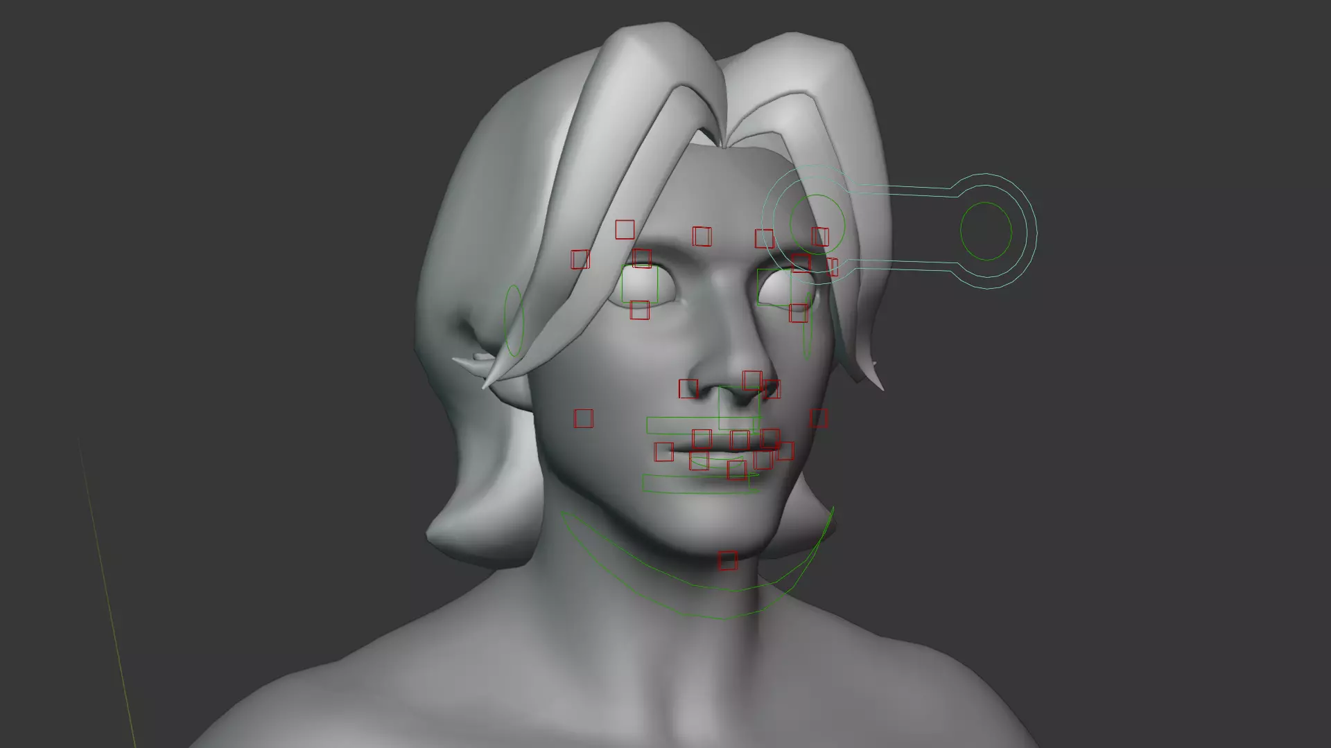 Stylized Human Body Base Mesh IK FK Face Rig Animation Ready Low-poly 3D model_33