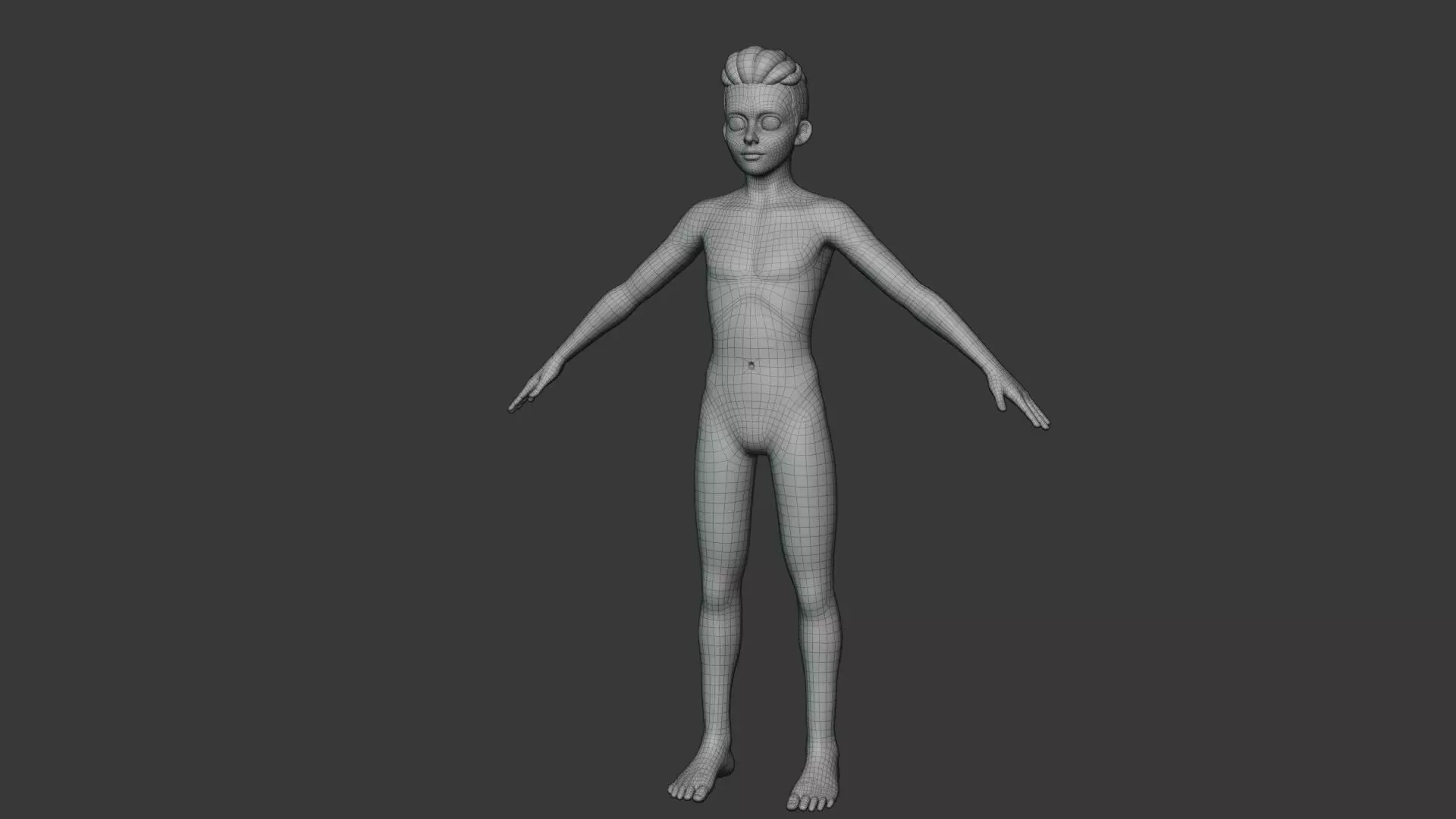 Stylized Human Body Base Mesh IK FK Face Rig Animation Ready Low-poly 3D model_71