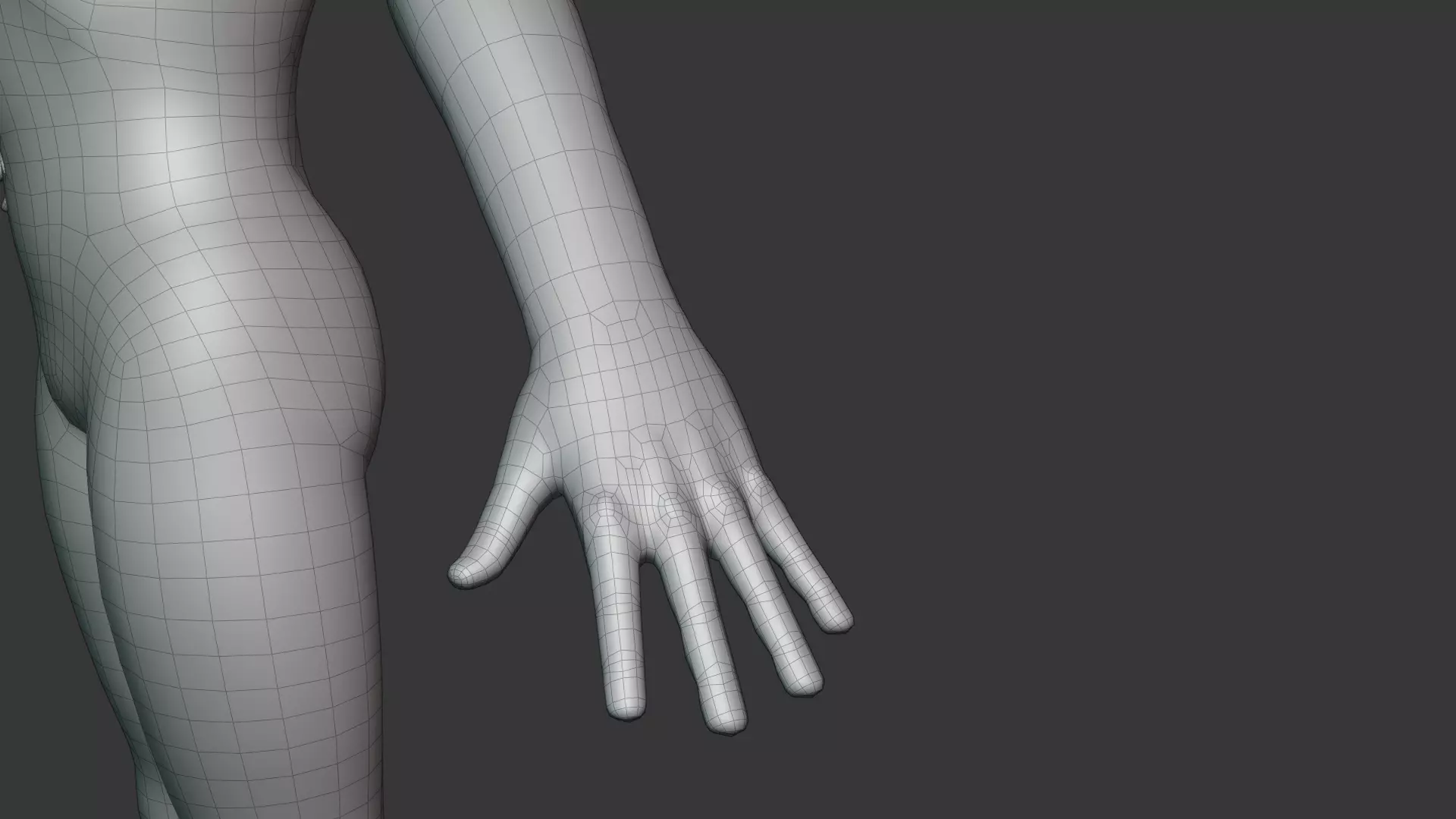 Stylized Human Body Base Mesh IK FK Face Rig Animation Ready Low-poly 3D model_30