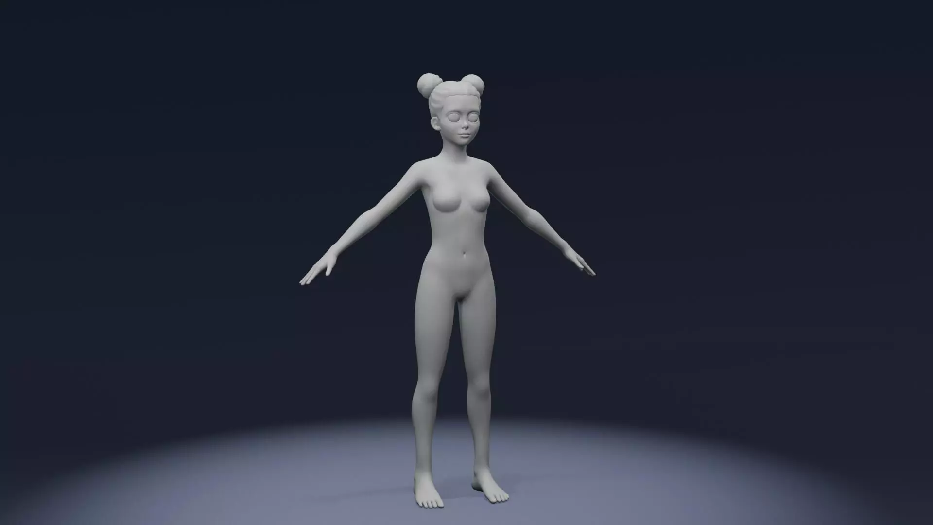 Stylized Human Body Base Mesh IK FK Face Rig Animation Ready Low-poly 3D model_81