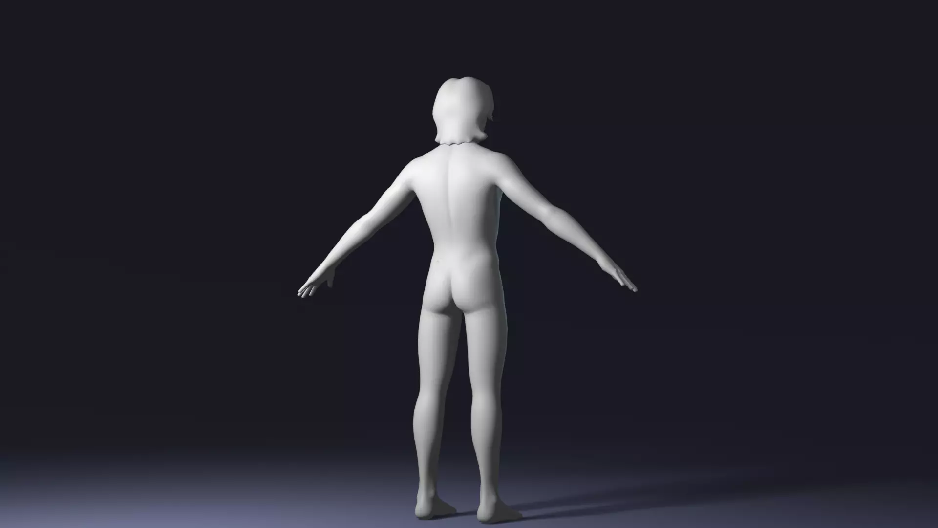 Stylized Human Body Base Mesh IK FK Face Rig Animation Ready Low-poly 3D model_18