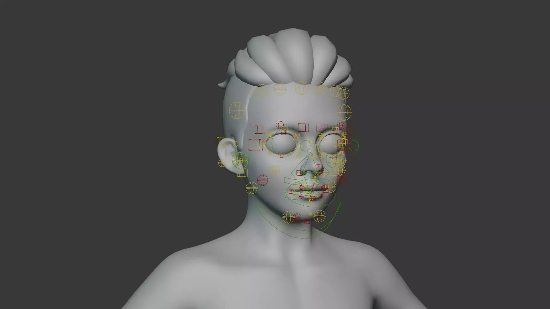 Stylized Human Body Base Mesh IK FK Face Rig Animation Ready Low-poly 3D model_78