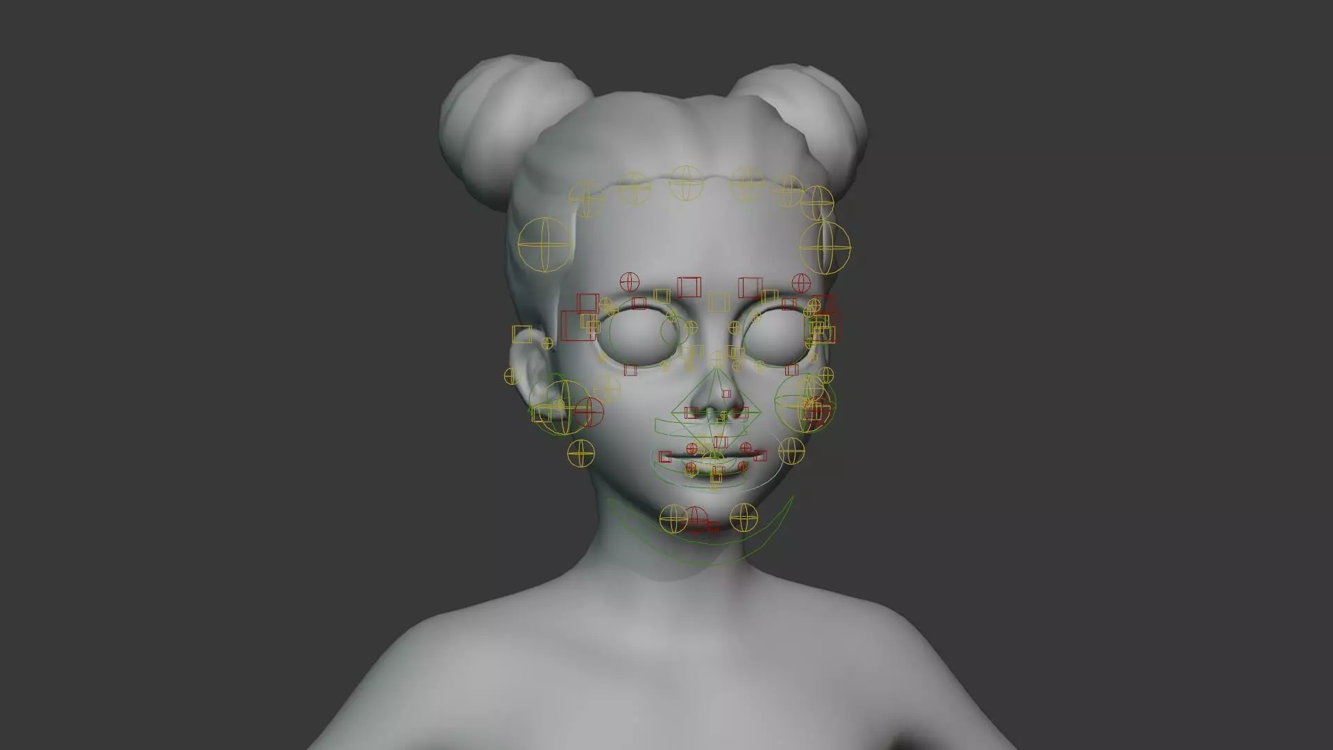 Stylized Human Body Base Mesh IK FK Face Rig Animation Ready Low-poly 3D model_100