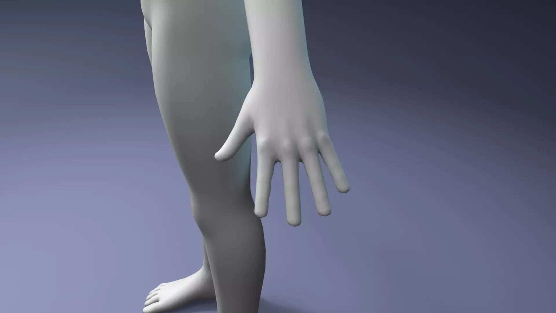 Stylized Human Body Base Mesh IK FK Face Rig Animation Ready Low-poly 3D model_22