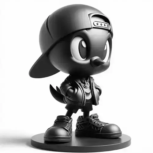 Tweety Bird with Cap  3D Printable Cartoon Showpiece Figurine