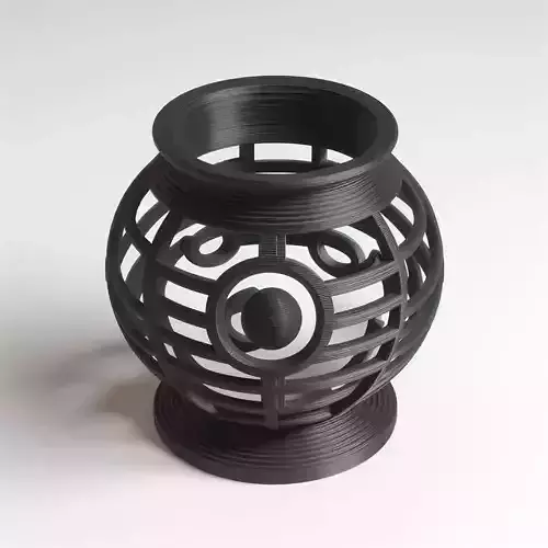 Modern Line Pattern Pot Holder 3D Printable Decorative Container