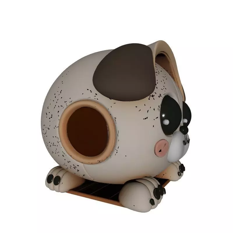 Cute Cat Saving Pot Showpiece 3D Printable Coin Holder 3D print model_2